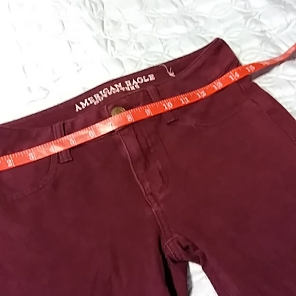 American Eagle Outfitters Super Stretch Maroon Jeggings - Picture 4 of 6